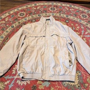 Men's Lightweight Casual Zip-Front Jacket in Light Beige